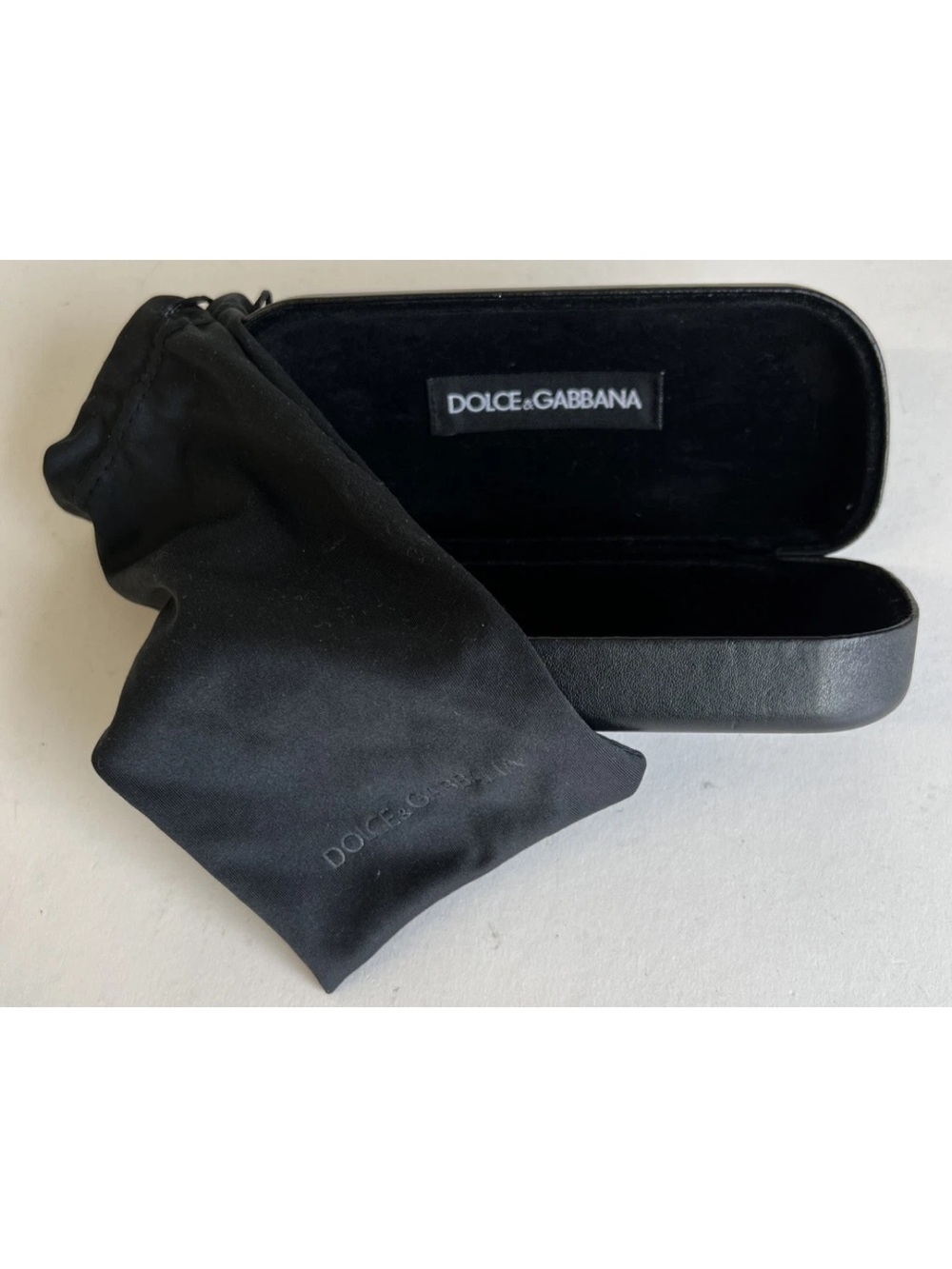 Dolce & Gabbana Black Sunglasses Case with Matching Soft Microfiber Cloth